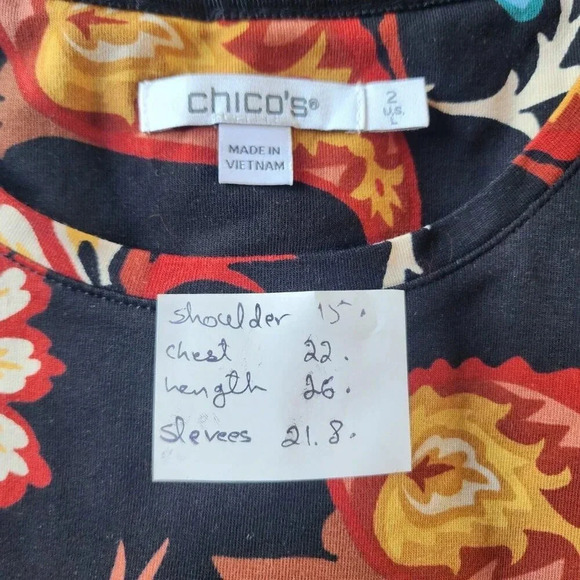 Chico's Top Blouse Size Large Multicolor Long Sleeve Pullover For Women - Picture 6 of 11